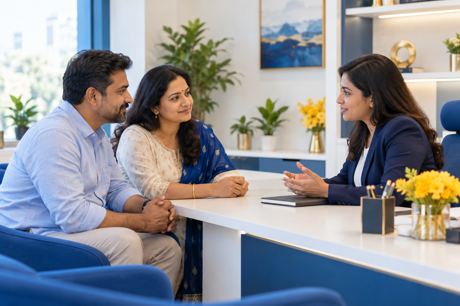 Illustrative family wellbeing consultation with parents